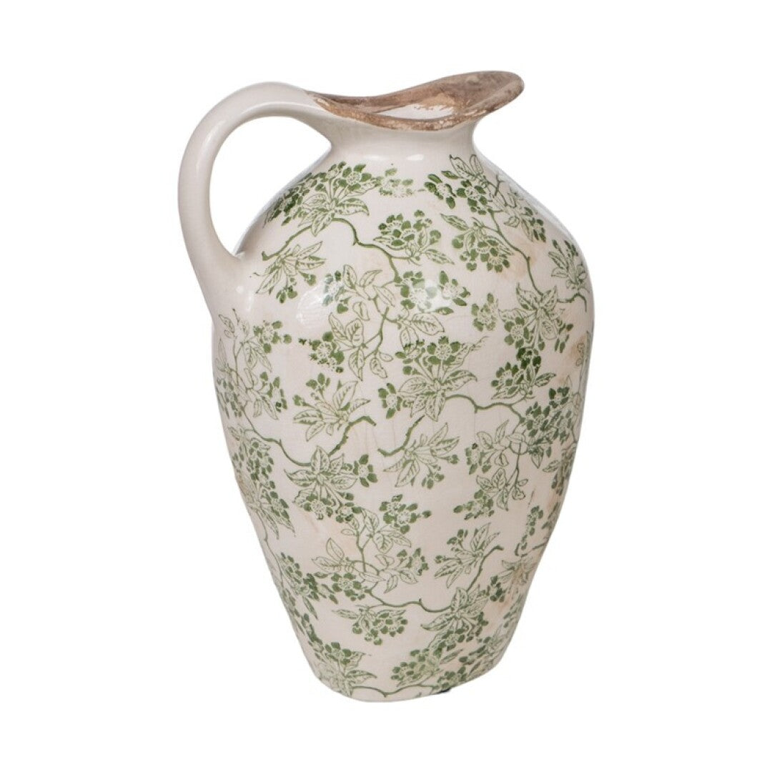 JARRO PORCELANA BEIGE/VERDE