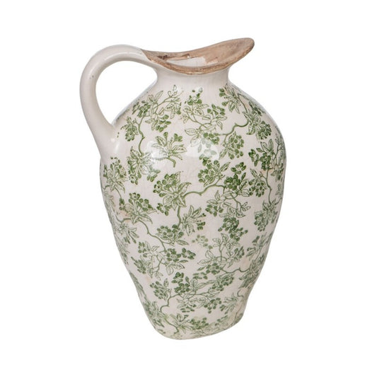 JARRO PORCELANA BEIGE/VERDE