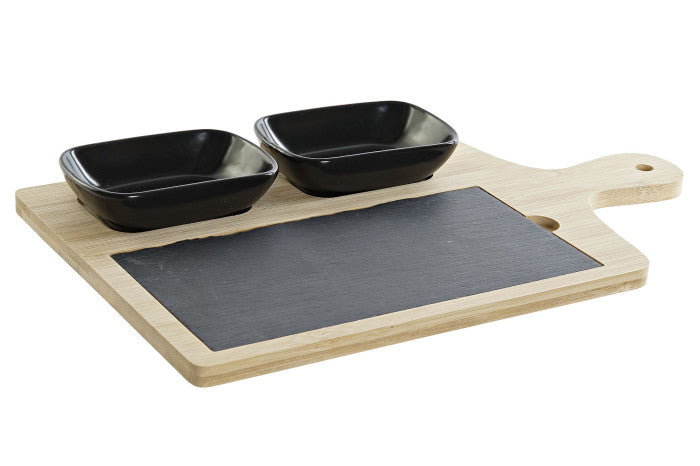 TABLA APERITIVO SET 4 BAMBU PIZARRA 33X19,7X3,5