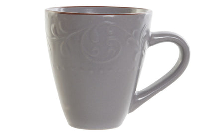 MUG GRES 13,5X9,5X10,5 340ML, RELIEVE GRIS