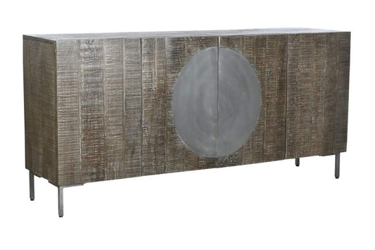 BUFFET MANGO METAL CIRCULO MARRÓN OSCURO